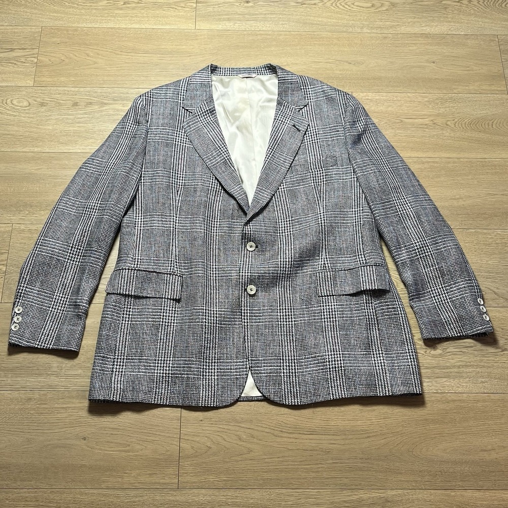 Vtg 90's Blazer Jacket Blair Mens L 50 Leisure Suit Sport Coat Made USA Glen